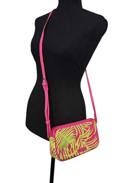 Vera Bradley Handbags - Vera Bradley Pink Green Summer Palm Crossbody Purse